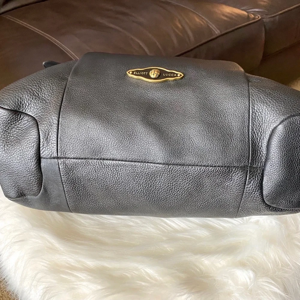 NWT Elliot Lucca Black Leather Satchel - Picture 12 of 12